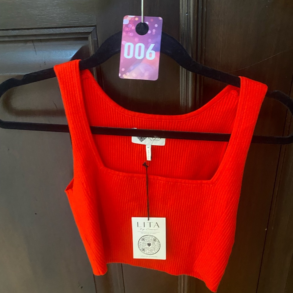 Red crop top